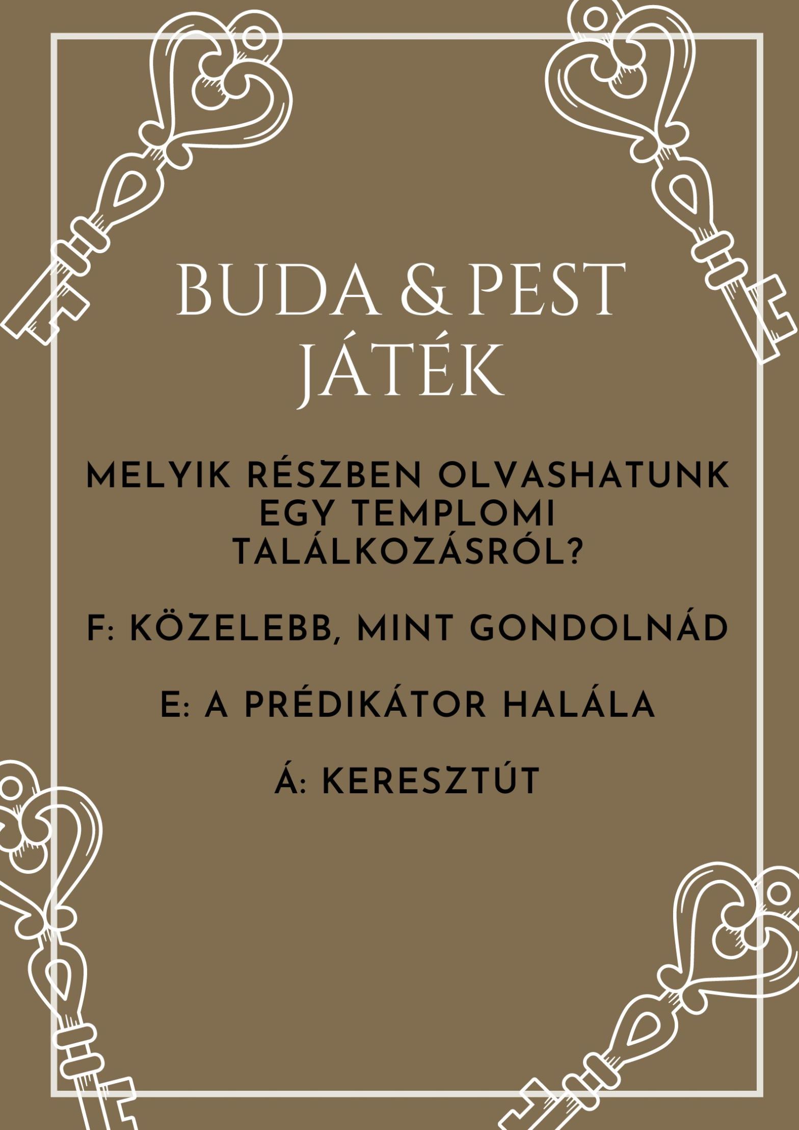 Buda & Pest regény nyereményjáték